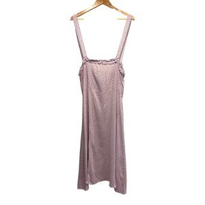 Louna Lavender Purple Daisy 90s Floral‎ Midi Dress Womens Sleeveless Sz L